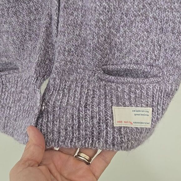 Odd Molly Red and Purple Cardigan Sweater 3 - Picture 3 of 11